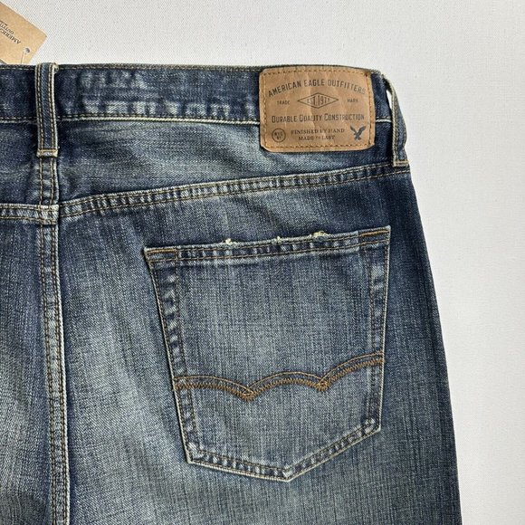 American Eagle Made to Last Slim Straight Mens Medium Wash Jeans Size 36x27 - Picture 5 of 9